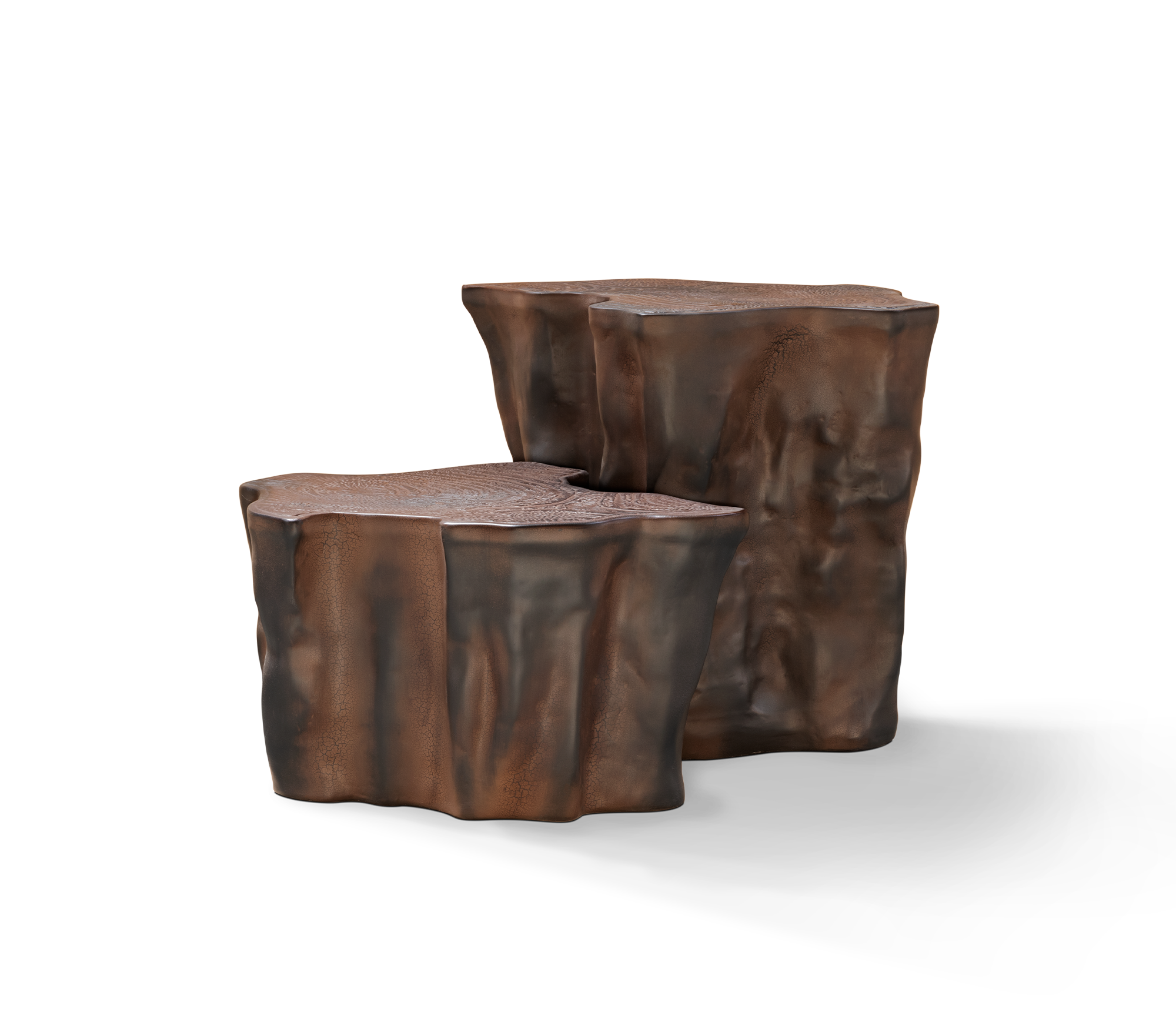 Horizon Dark Brown Ceramic Side Table