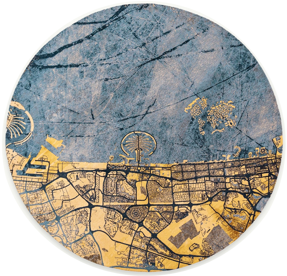 Gold Sea Round Rug