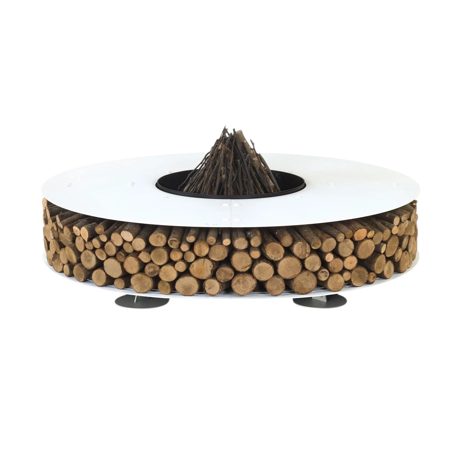 Zero Steel White Outdoor Fire Pit