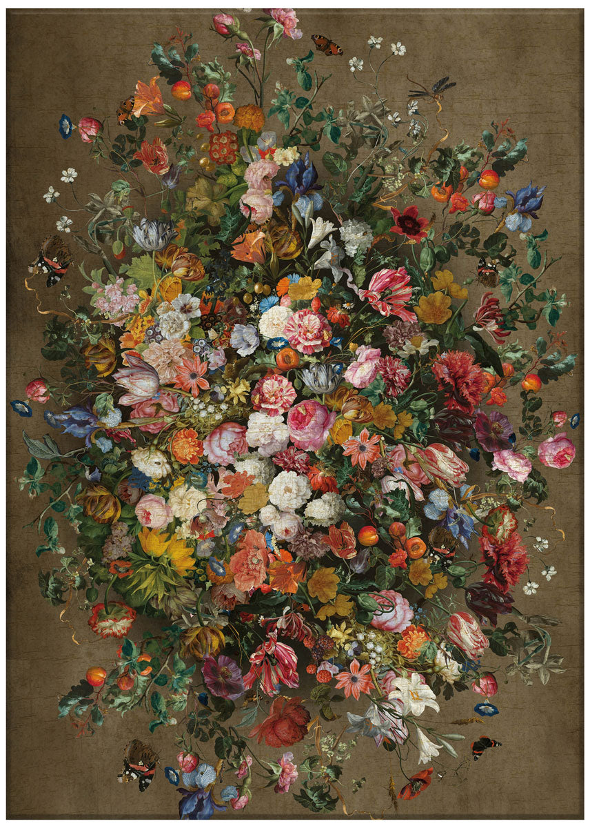 Dutch Floral Multi Rug ☞ Size: 6' 7" x 9' 8" (200 x 295 cm)