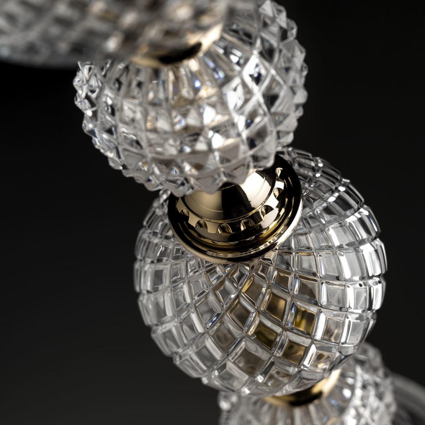 Crystal Floor Lamp with Conical Ivory Shade