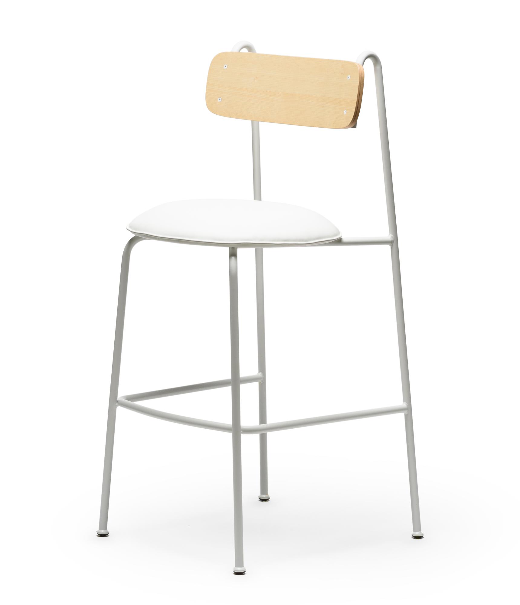 Lena SG-75 White Ash Wood Bar Chair