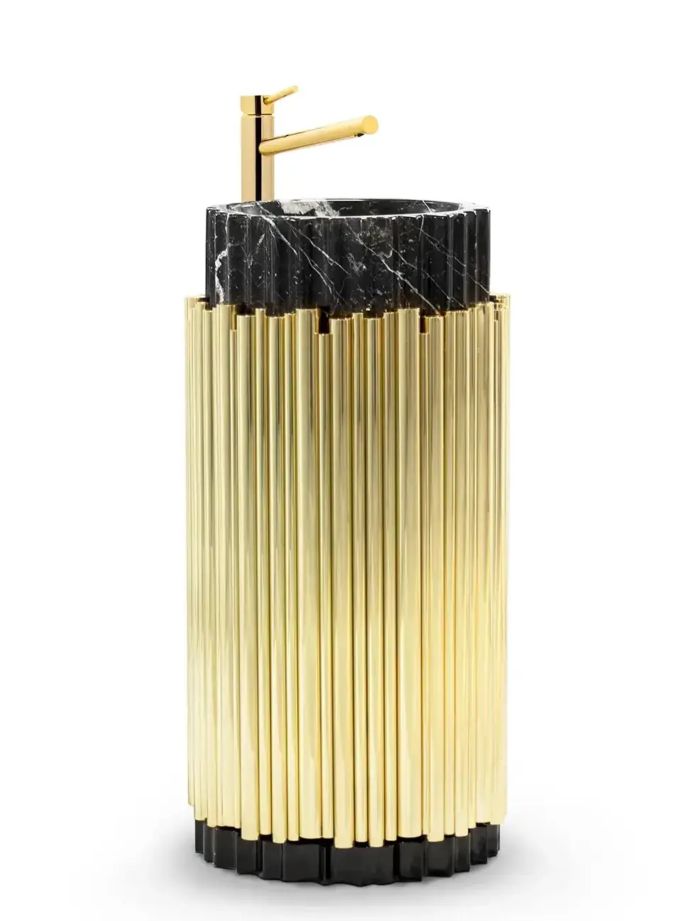 Harmony Black / Gold Pedestal Sink