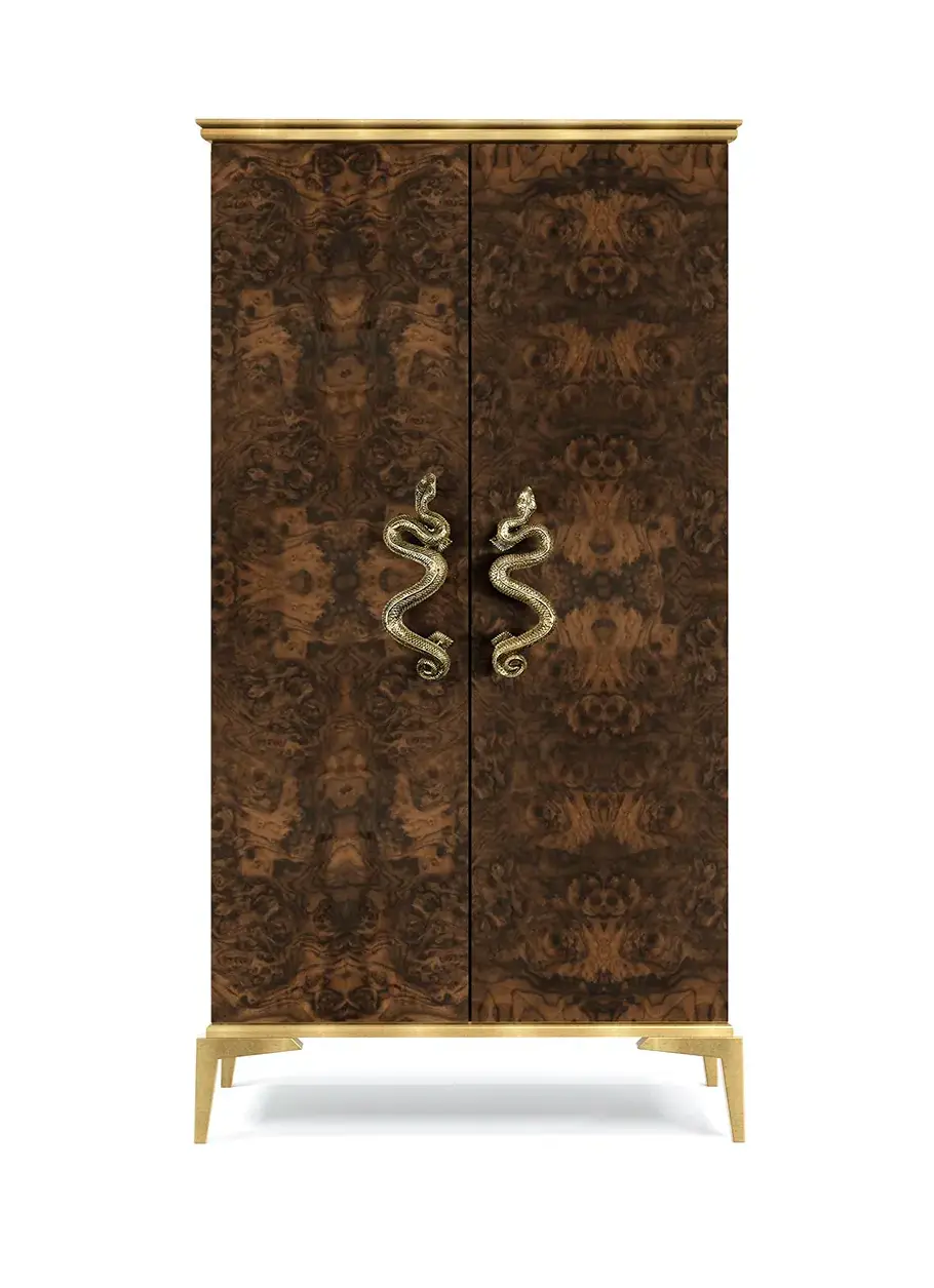 Nirvana Walnut Root Veneer Armoire