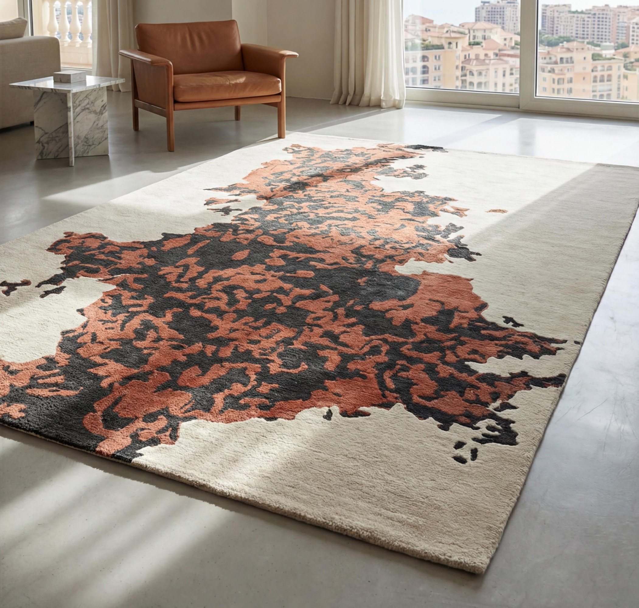 Rust Fragment Handcrafted Rug