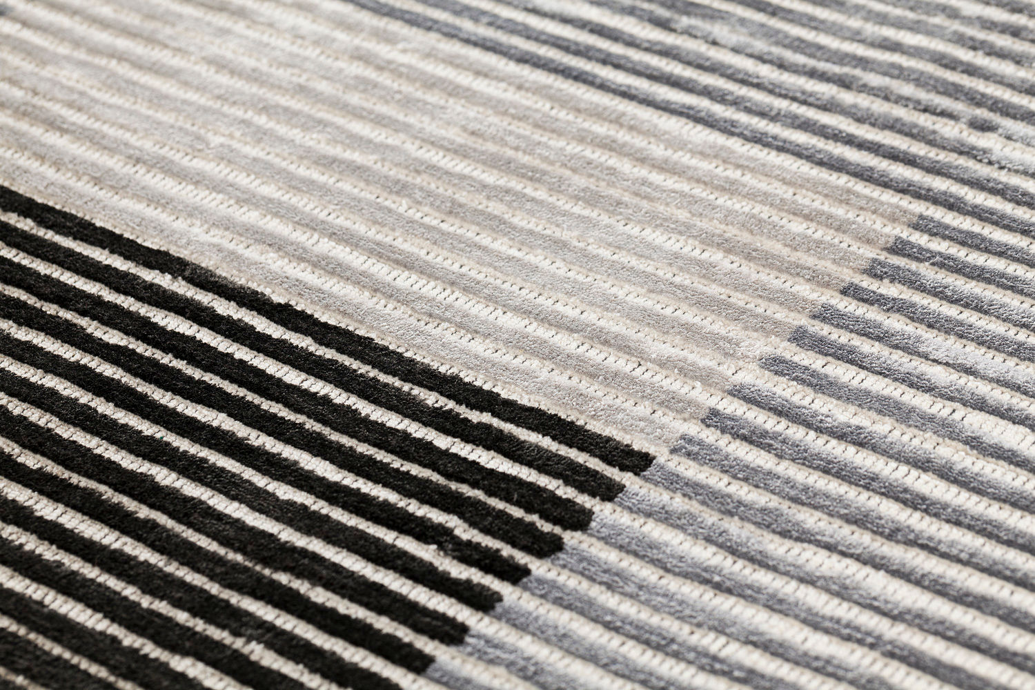 Hand Woven Viscose Striped Rug