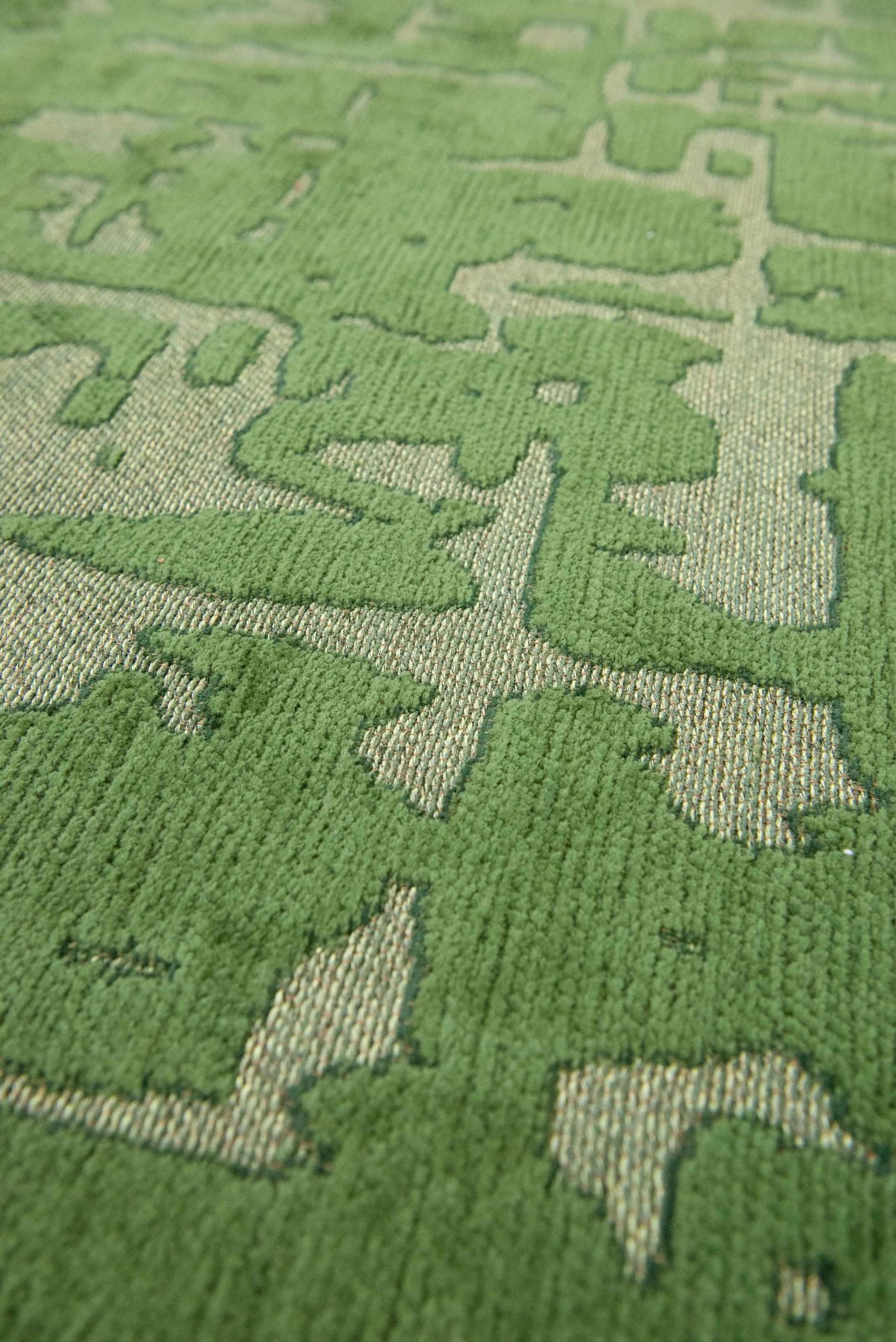 Abstract Green Belgian Rug