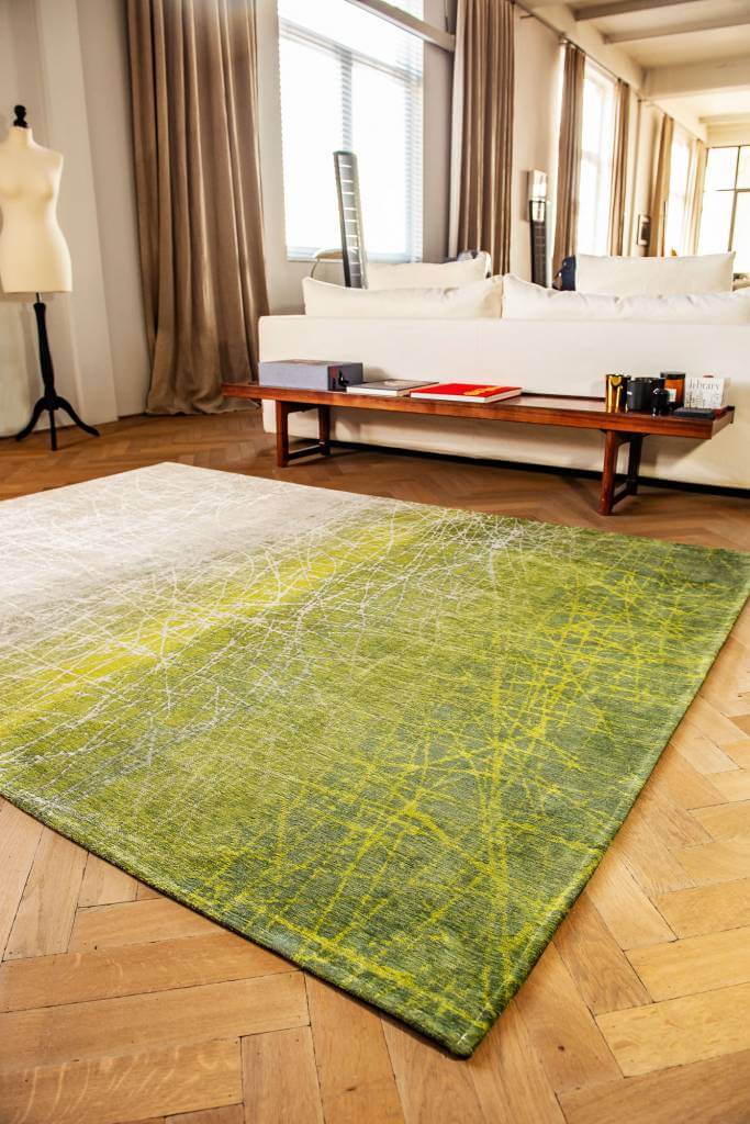 Gradient Green Jacquard Rug