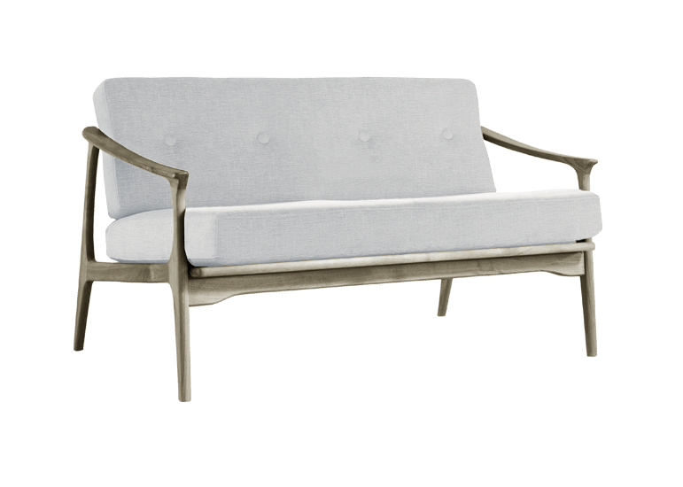 Quiete Grey Solid Walnut Sofa