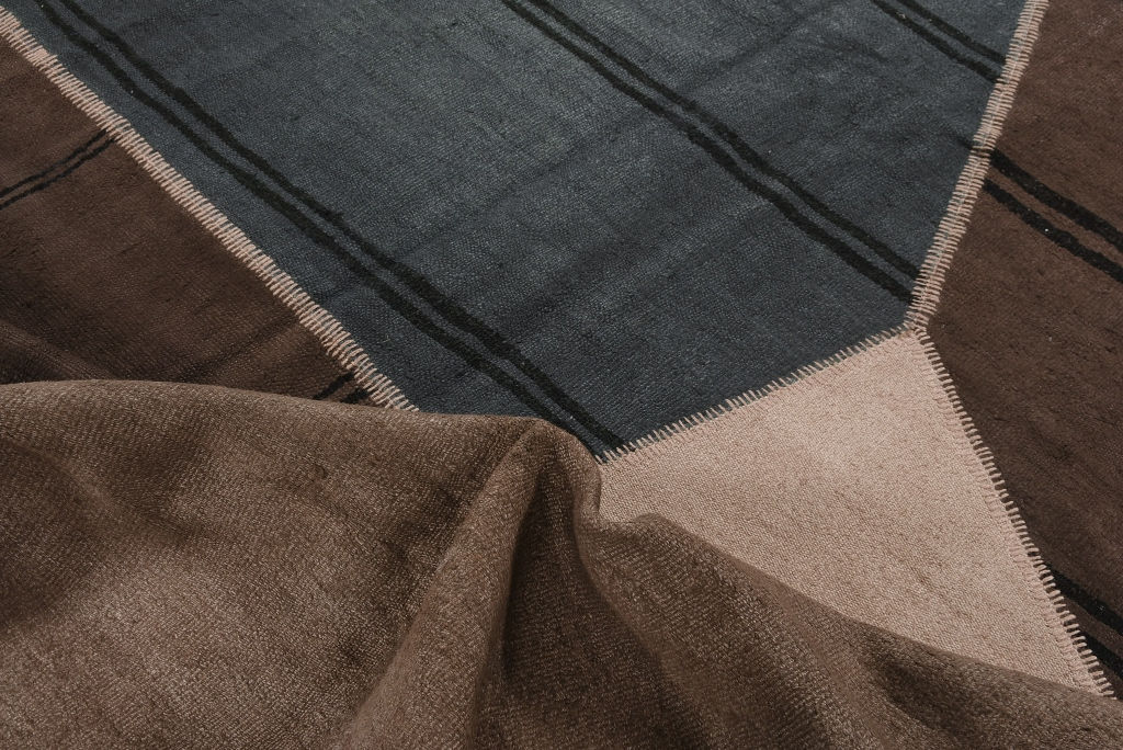 Patchwork Hemp Brown & Grey Rug