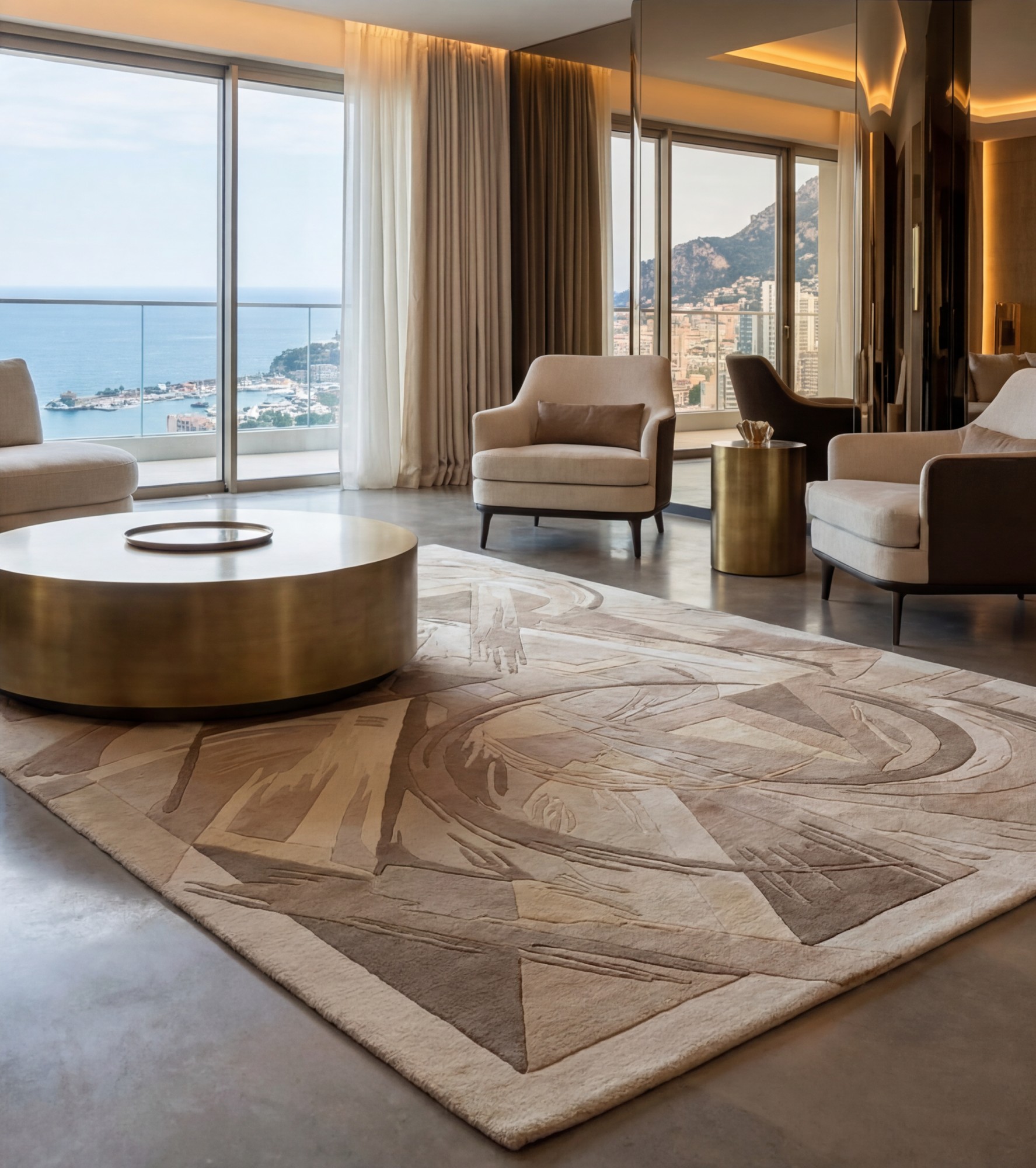 Stone Rosette Artisan Rug