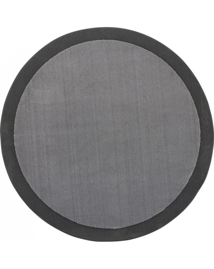 Border Round Dark Grey Rug ☞ Size: Ø 160 cm