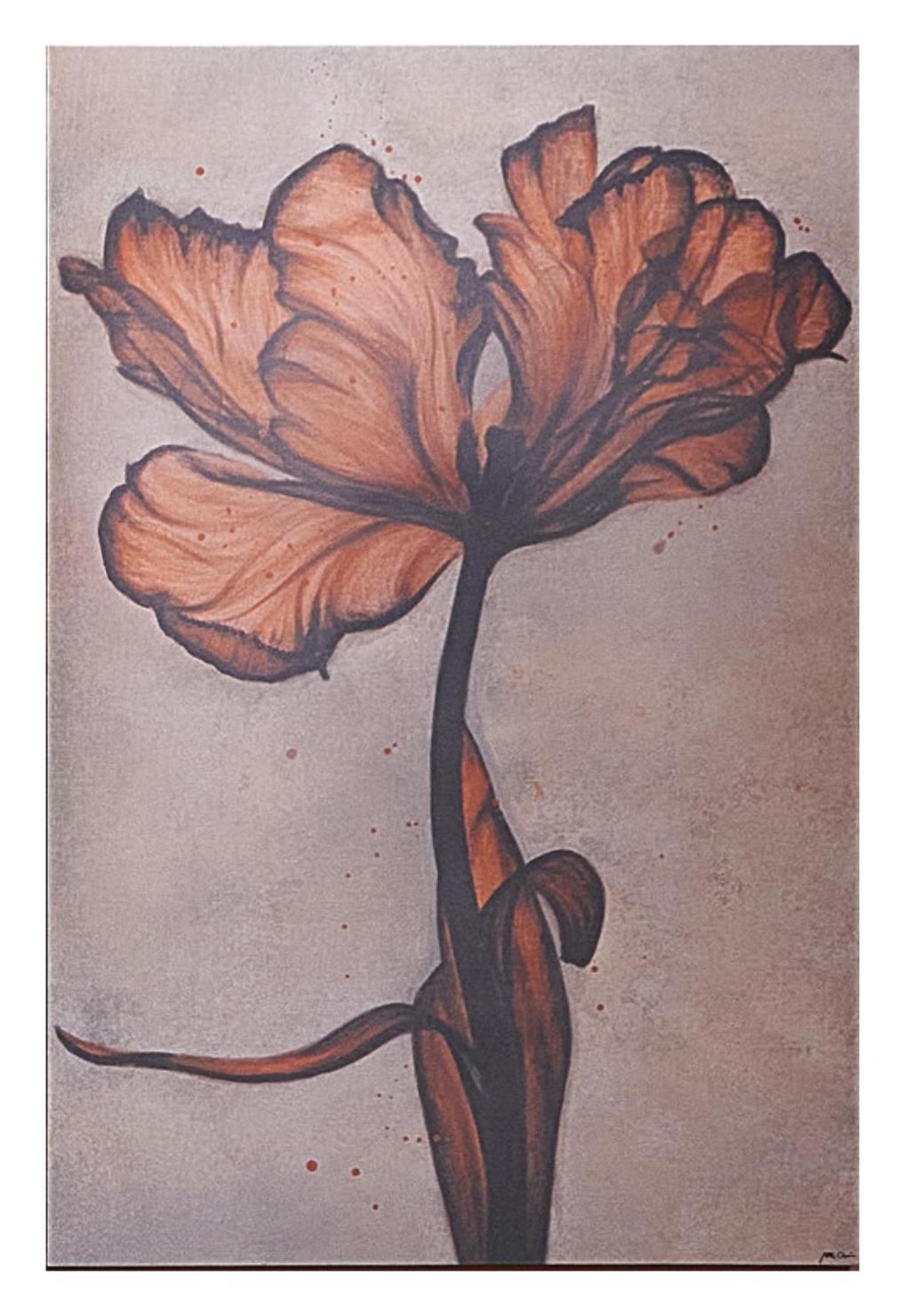 Amber Flower Wall Painting