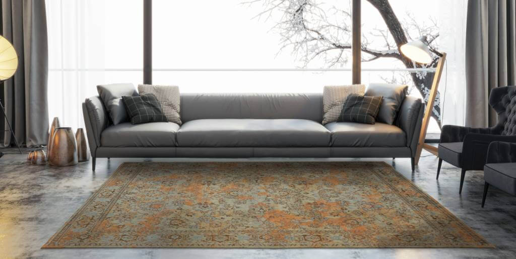 Blue Orange Bright Persian Premium Rug | Size: 9' 2