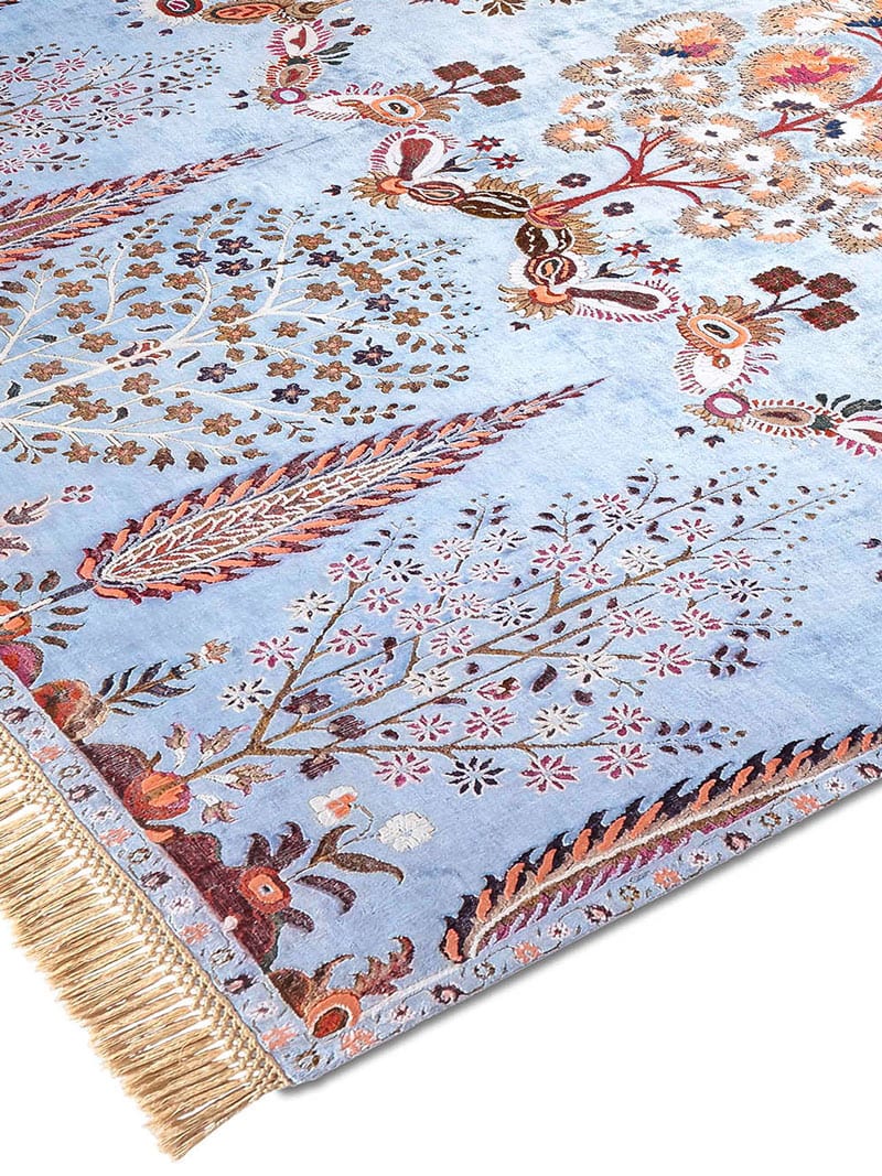 Mughal Blue Hand-Woven Rug