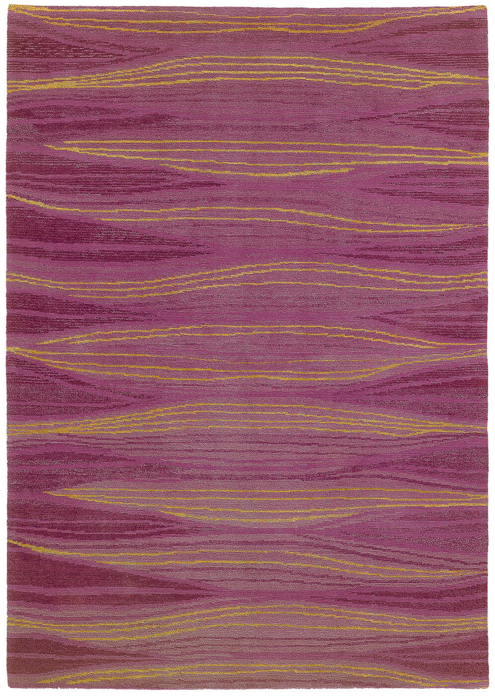 Hand-Knotted Pink Wool & Silk Rug