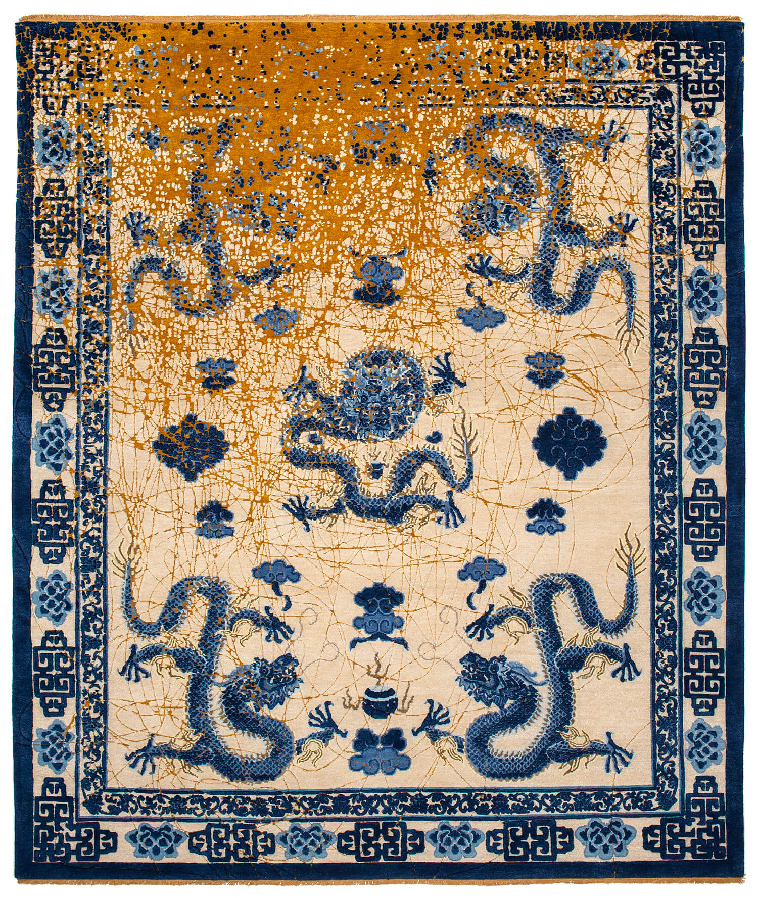 Dragon Gold & Blue Rug