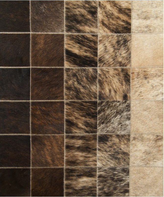 Mosaic Cowhide Beige/Brown Rug