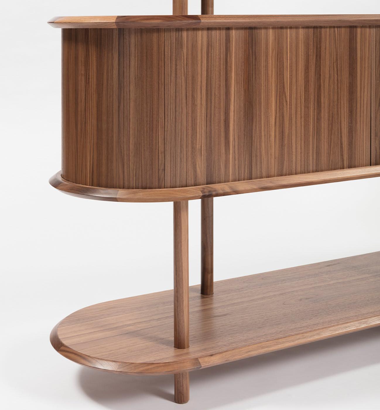 Modern Modular Canaletto Walnut Bookcase