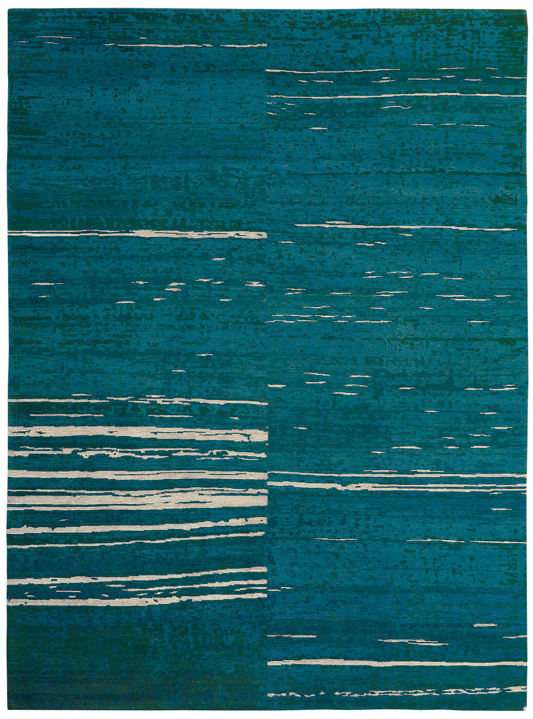Hand-Knotted Wool Blue Rug