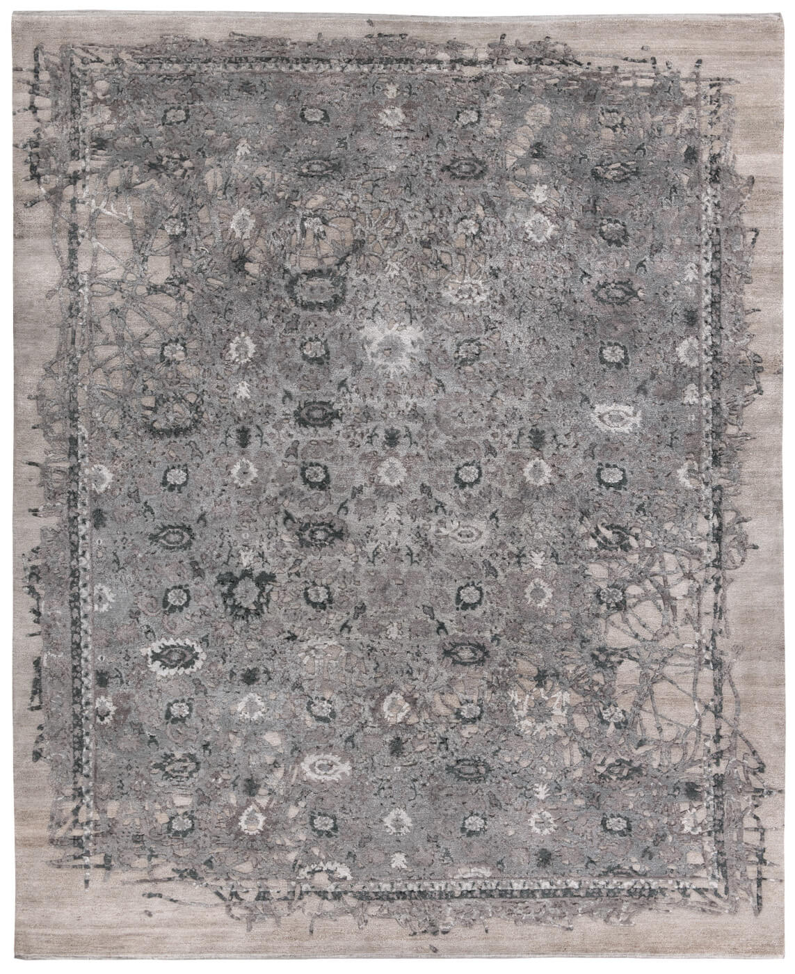 Hand-Knotted Bidjar Grey Luxury Rug