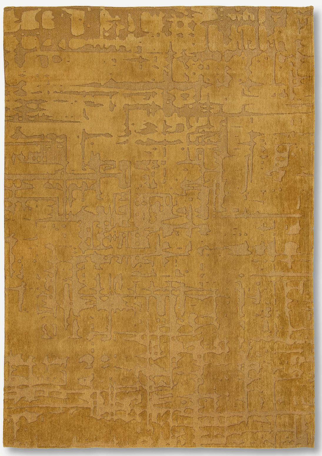 Abstract Gold Belgian Rug ☞ Size: 4' 7" x 6' 7" (140 x 200 cm)