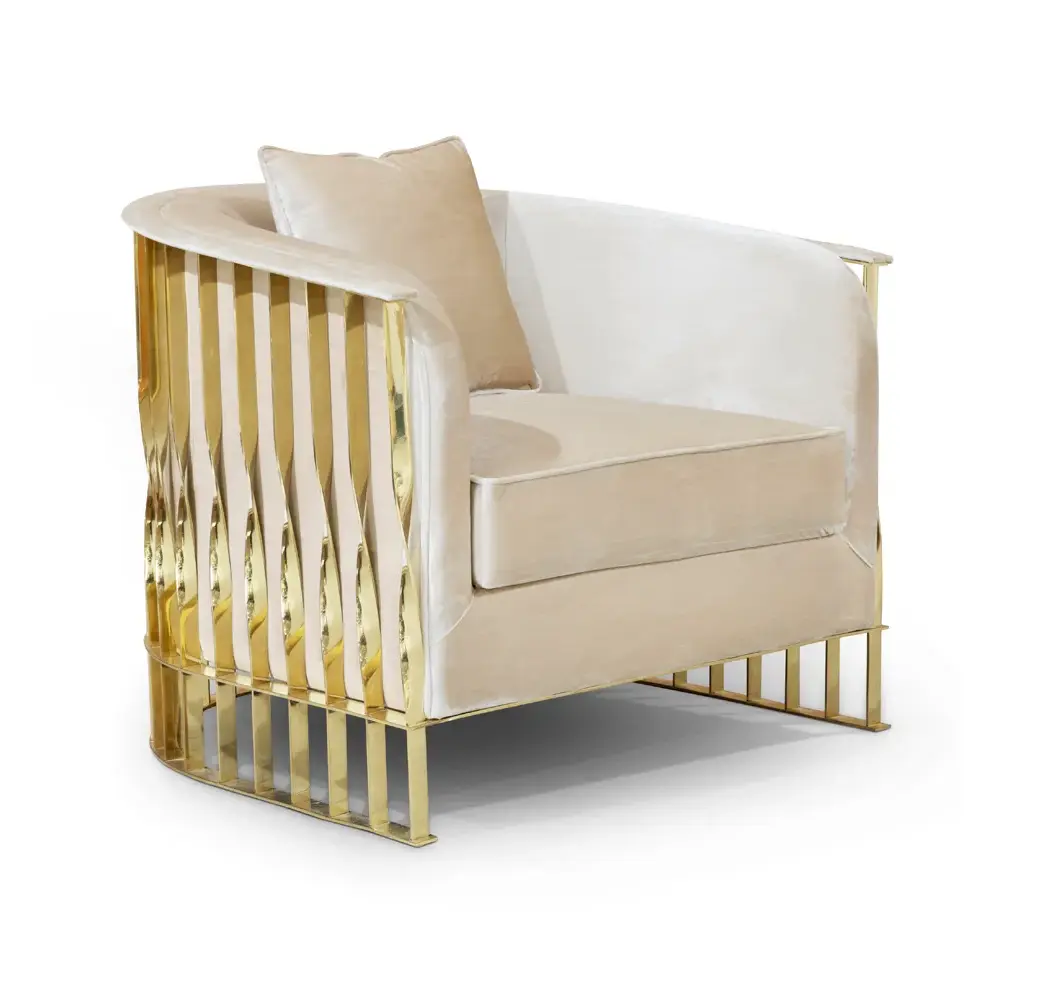 Solene Armchair Polished Brass