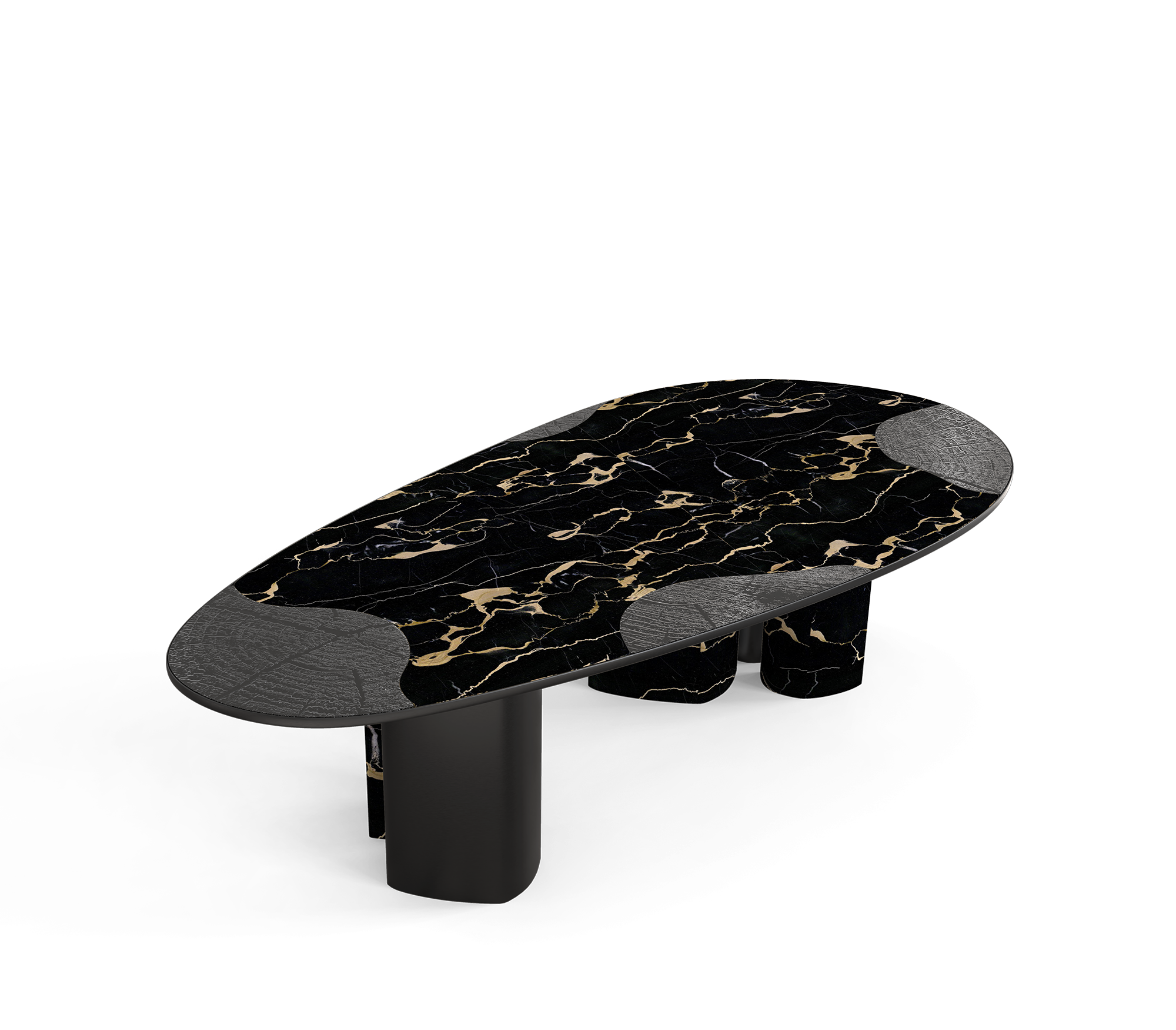 Athena Portoro Marble & Onyx Dining Table