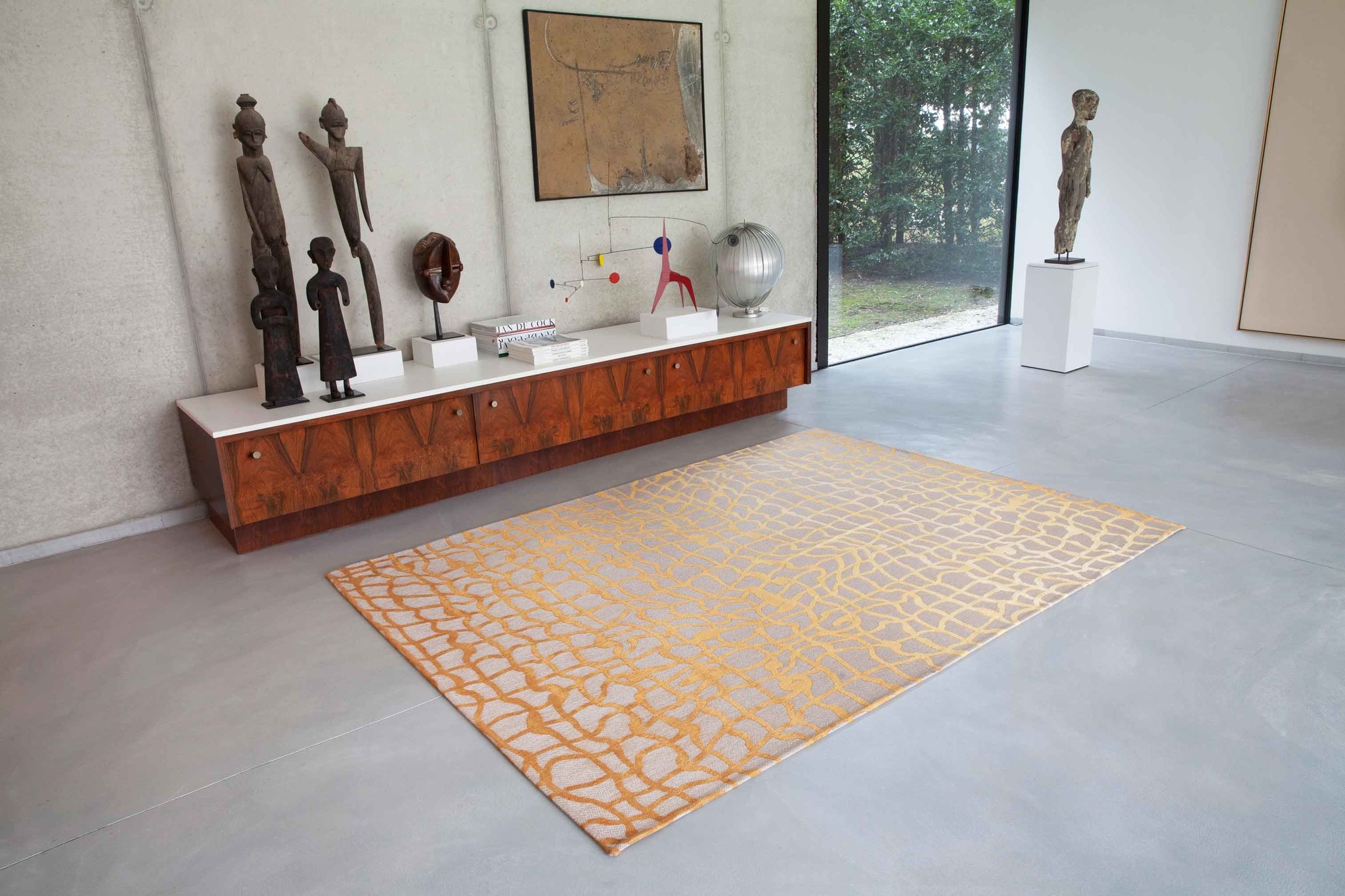 Gold Flatwoven Rug ☞ Size: 2' 7" x 5' (80 x 150 cm)