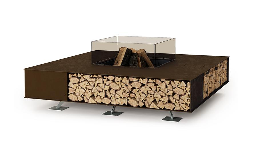 Toast Exquisite Outdoor Fire Pit | Finishing: Vintage Brown | Dimensions: 160 × 160 cm