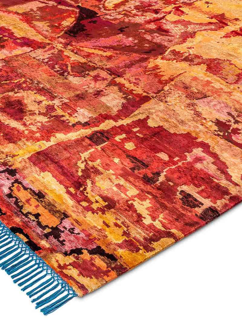 Eco Orange / Red Hand Knotted Rug