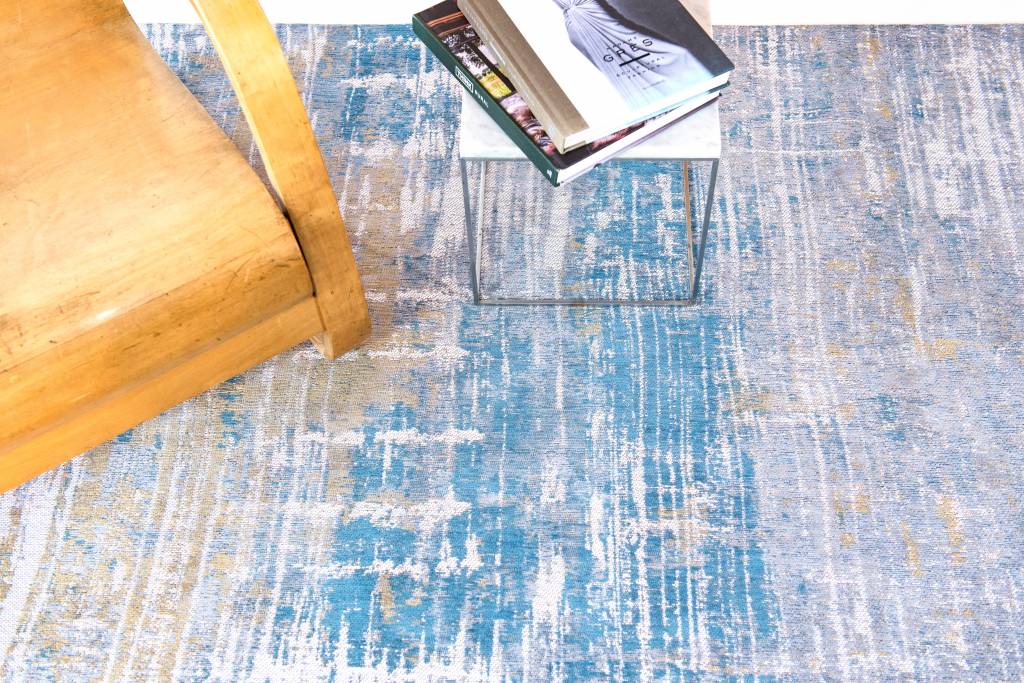 Abstract Blue Jacquard Rug