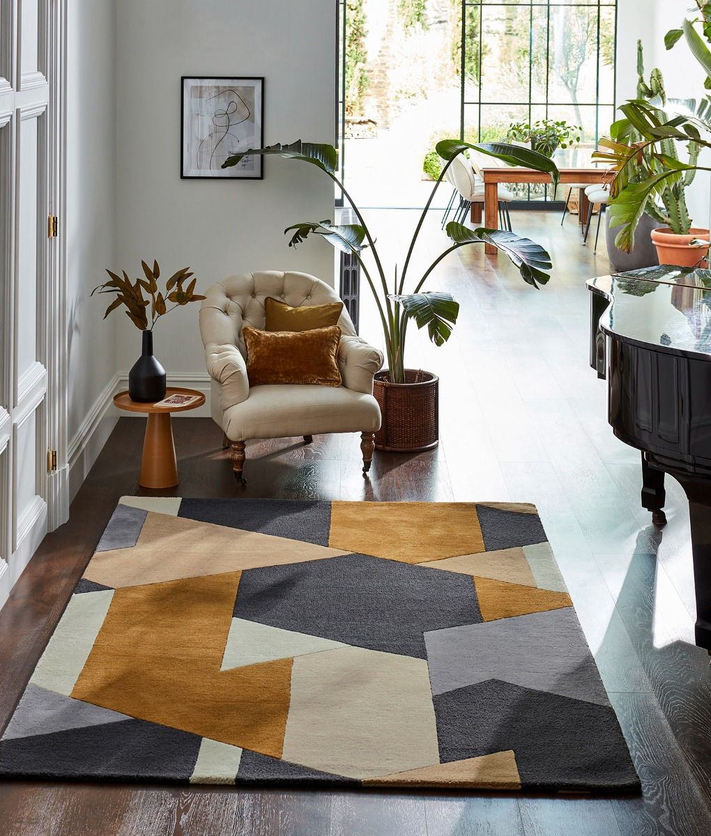 Popova Caramel Slate Designer Rug