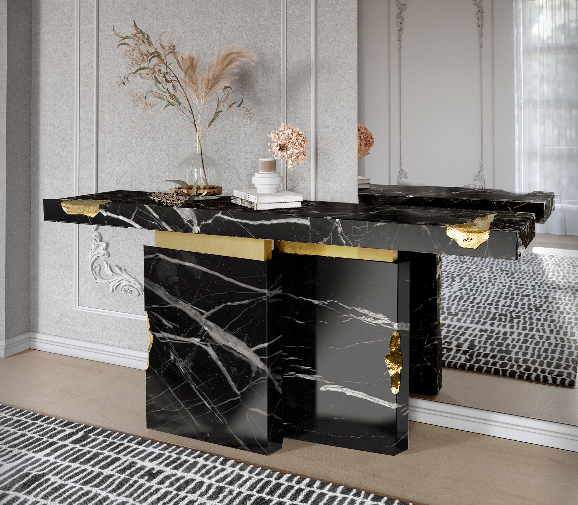 Dominion Nero Marquina Console