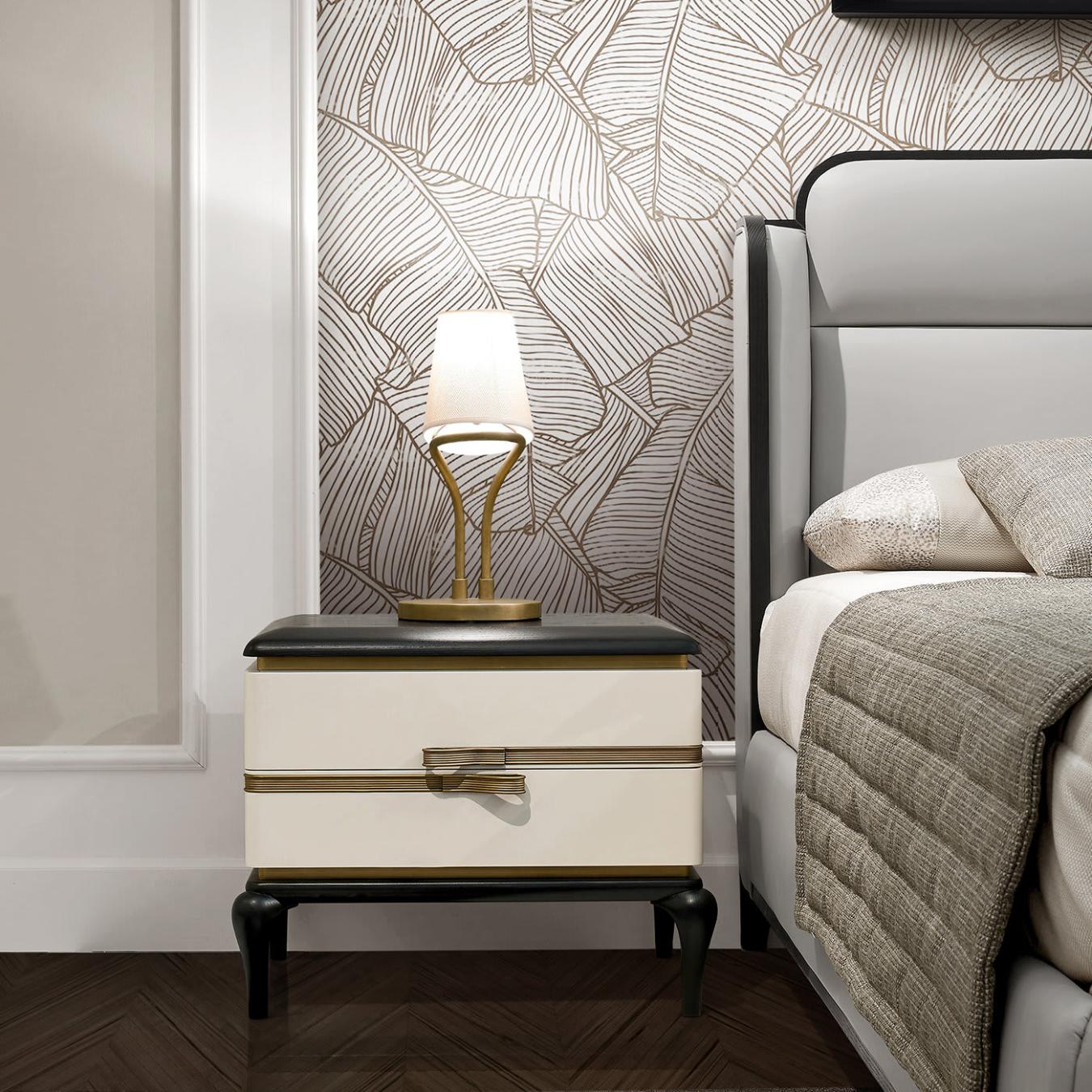 Dilan Black / White Nightstand