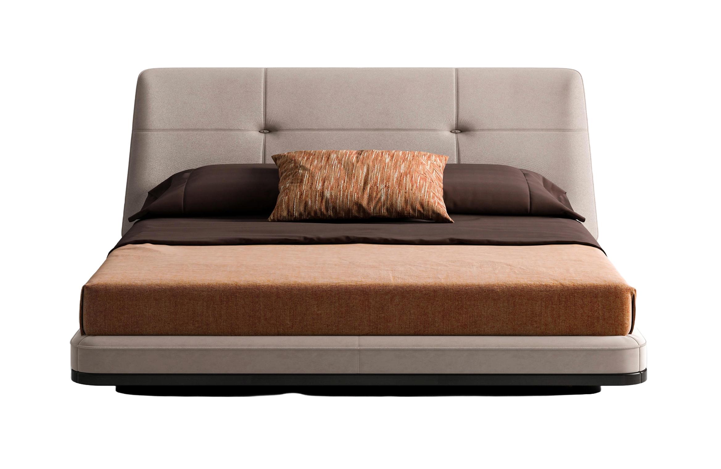 Jackie Leather Bed | Mattress Size: 180 x 200 cm