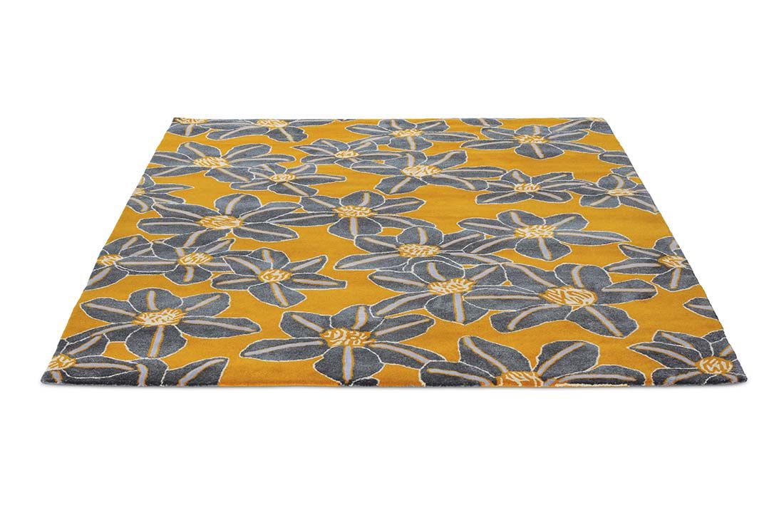 Hand-Tufted Ochre Wool Rug