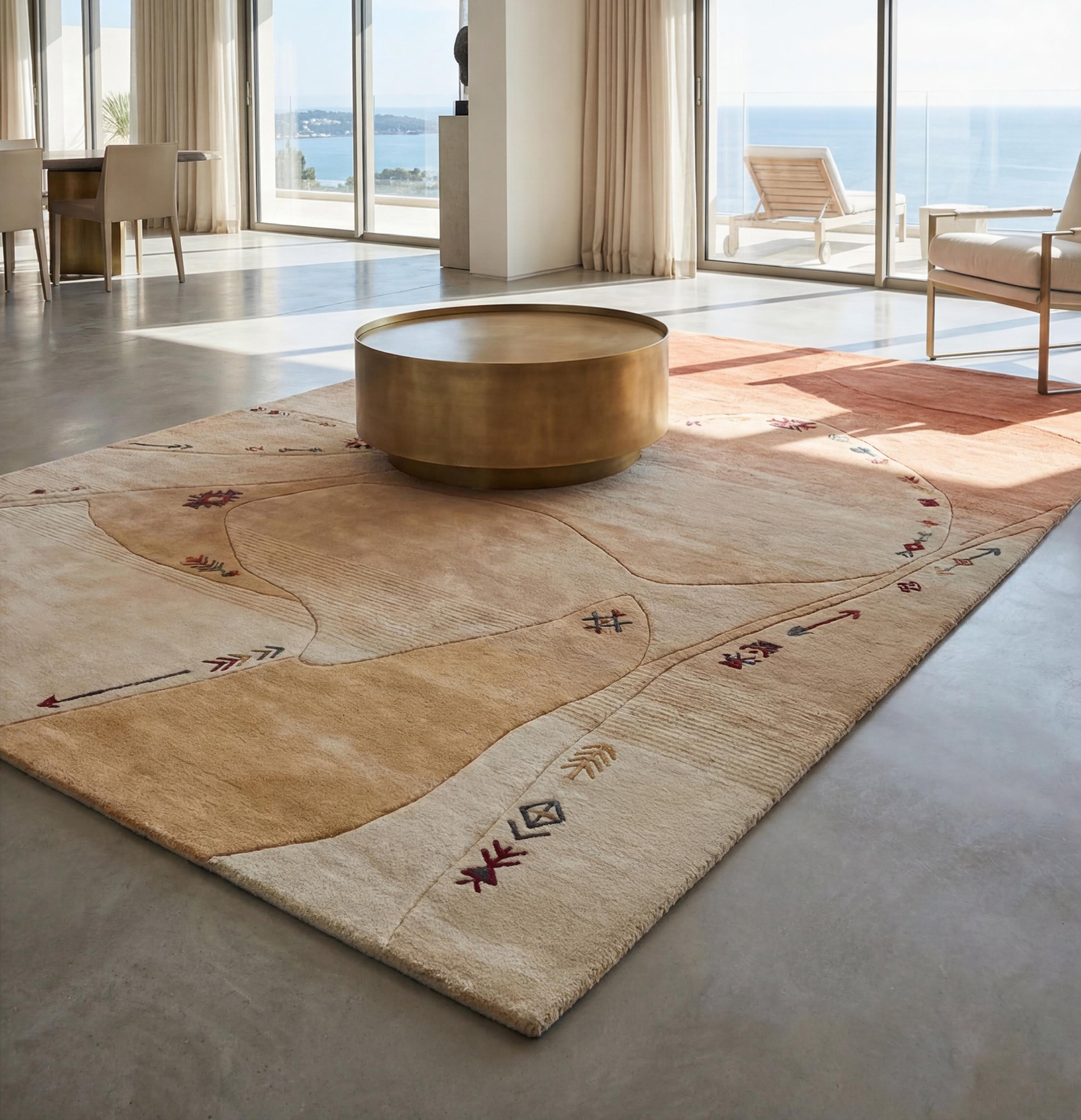 Abstract Path Terracotta Handcrafted Rug
