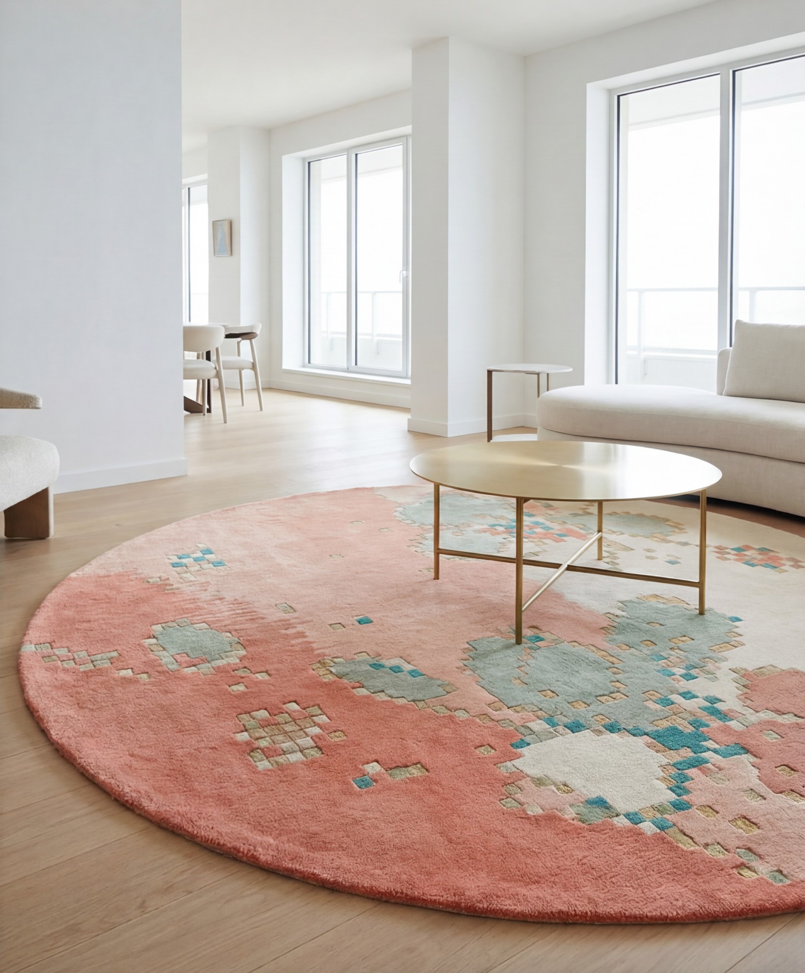 Coral Blossom Handcrafted Rug