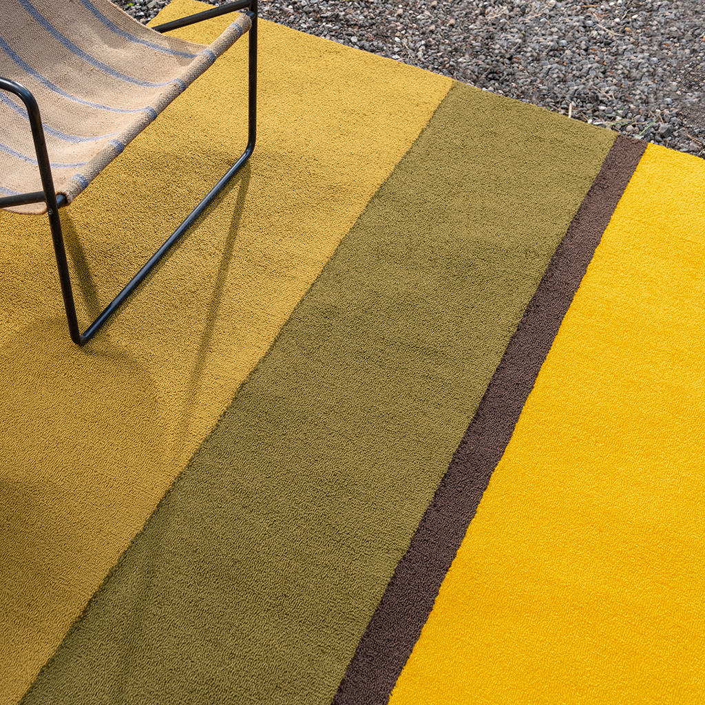 Stripe Yellow Outdoor Rug