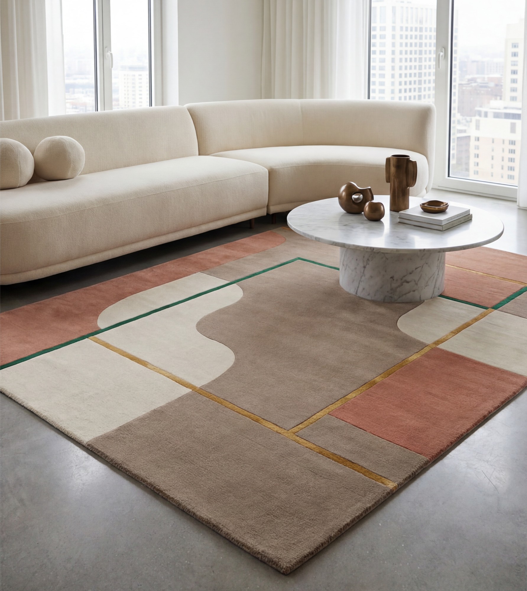 Framed Terrain Handcrafted Rug