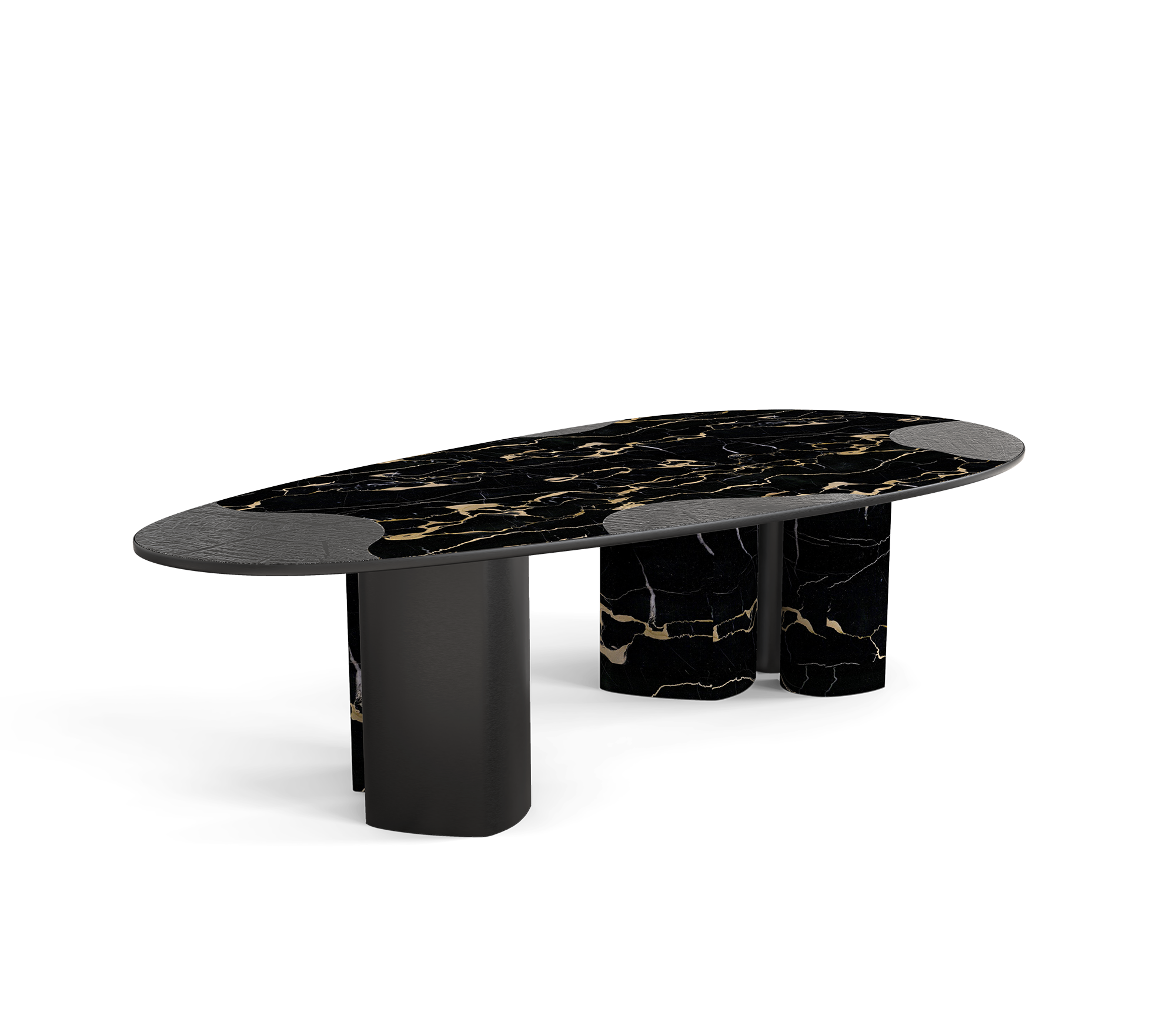 Athena Portoro Marble & Onyx Dining Table