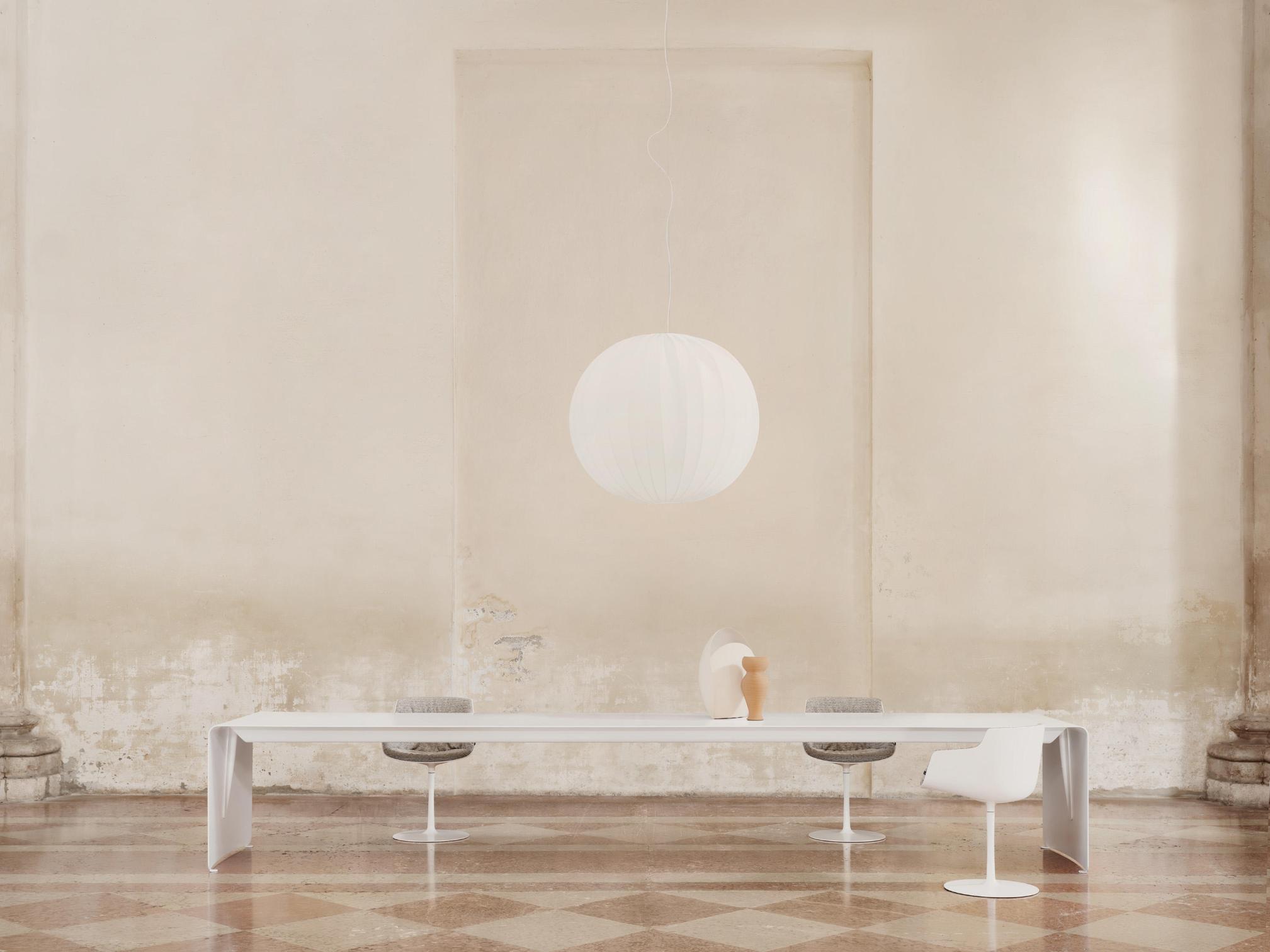 La Grande Italian Table ☞ Color: Gloss Painted White X060 ☞ Dimensions: 90 x 360 cm