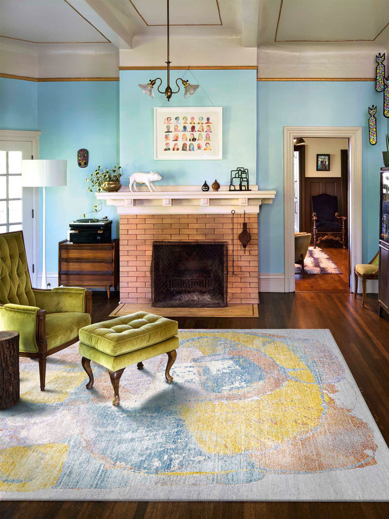 Pastel Mint Hand Knotted Rug