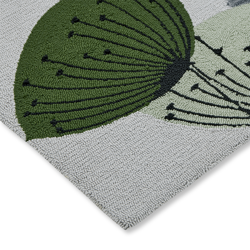 Dand. Clocks Bot. Green Outdoor Rug