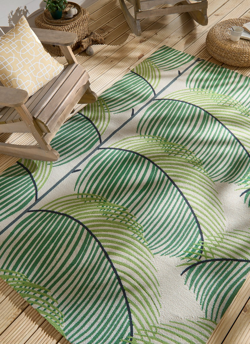 Leaf Green Hand-Tufted Outdoor Rug