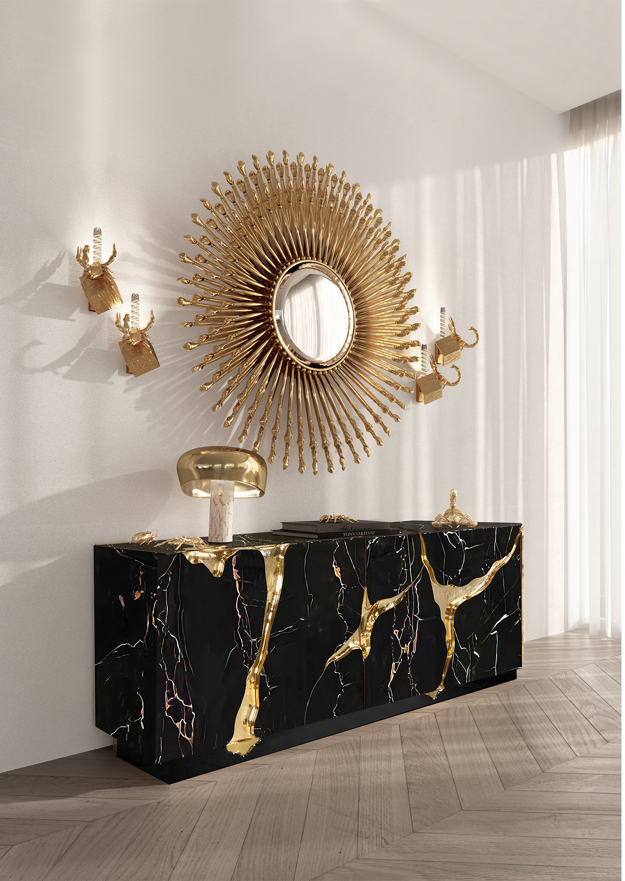 Black & Gold Opulent Sideboard