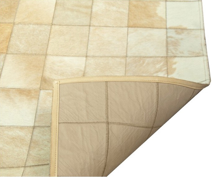 Mosaic Beige Cowhide Rug | Size: 4' 7