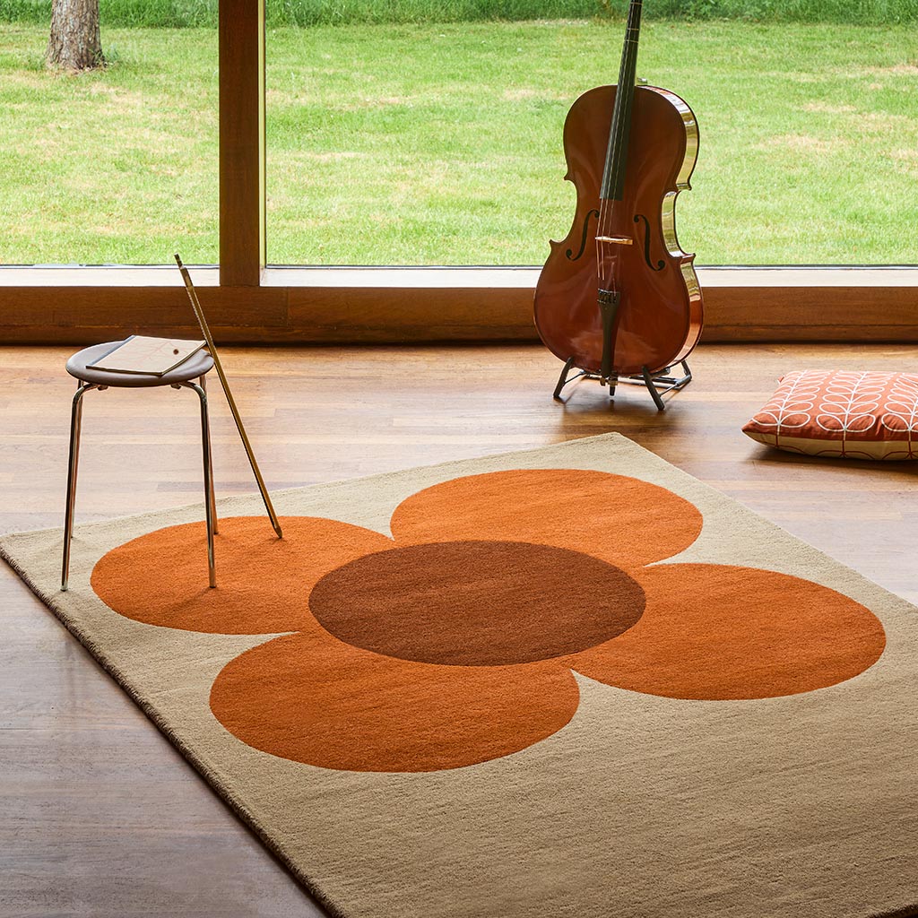 Flower Pumpkin / Ecru Rug | Size: 6' 7