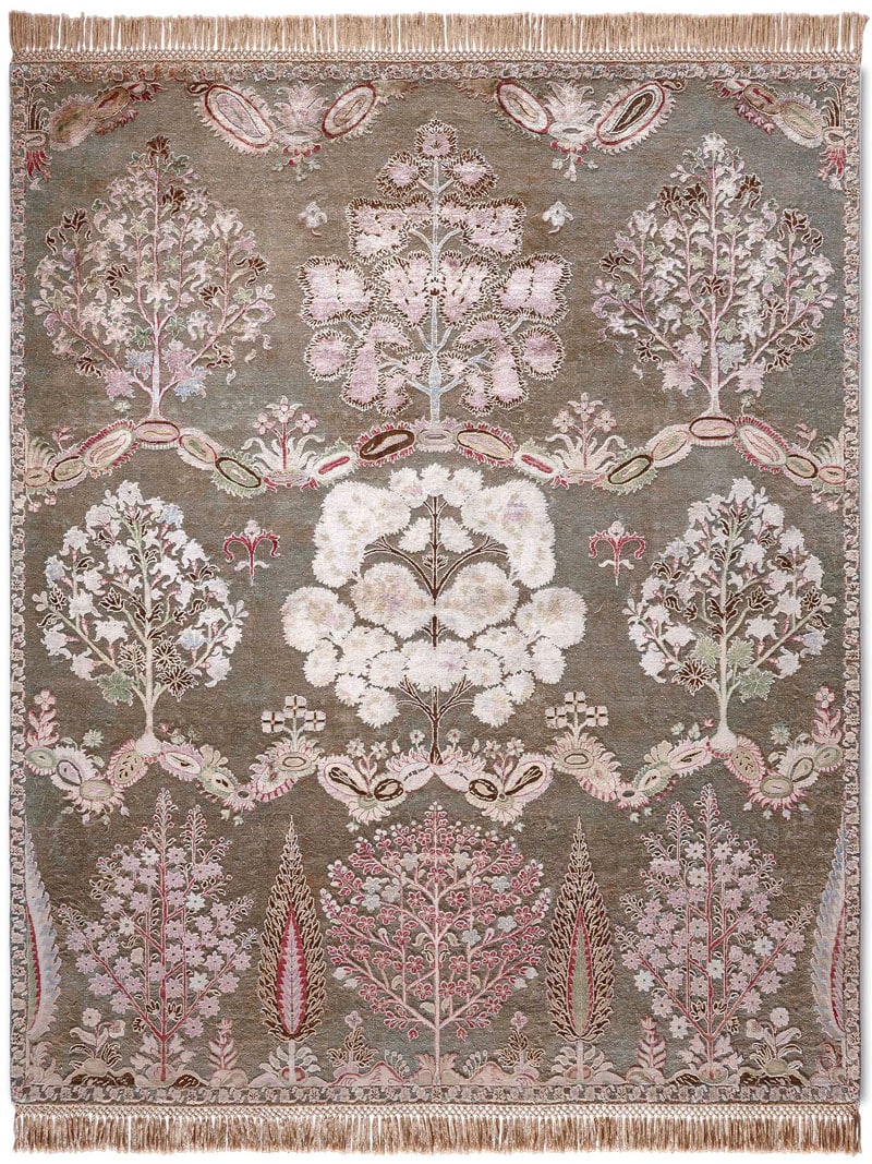 Mughal Hand-Woven Rug ☞ Size: 305 x 427 cm